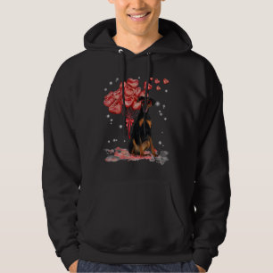Funny Doberman Heart Valentines Day Dog Dad Mum Hoodie