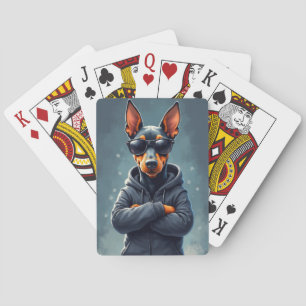 Funny Doberman Kawaii Dog Playing Cards
