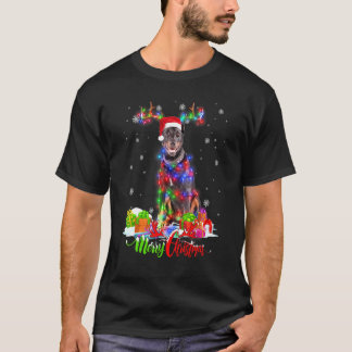 Funny Doberman Pinscher Dog Merry Christmas Party T-Shirt