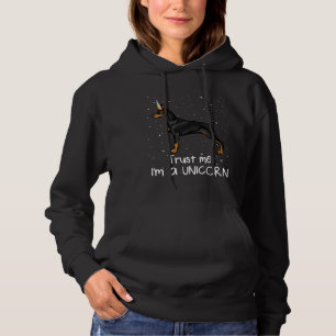 Funny Doberman Pinscher Trust Me Im A Unicorn Dog Hoodie