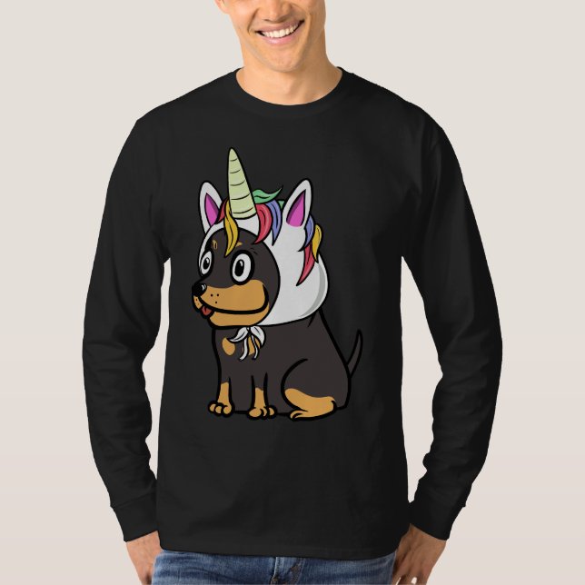 Funny Doberman Unicorn Hat T-Shirt (Front)