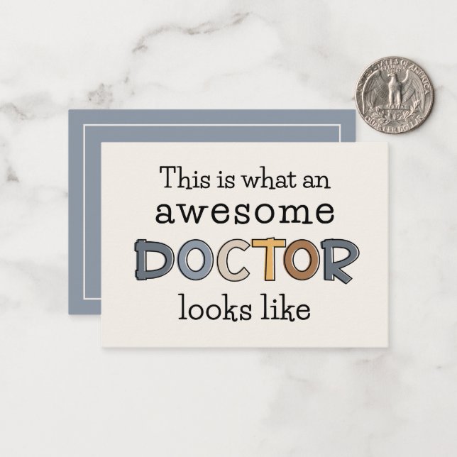 Funny Doctor Awesome Doctor Custom Thank You Card (Front/Back In Situ)