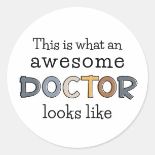 Funny Doctor Gifts Awesome Doctor Classic Round Sticker