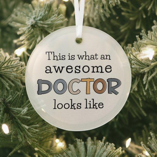 Funny Doctor Gifts | Awesome Doctor Glass Tree Decoration (Insitu)