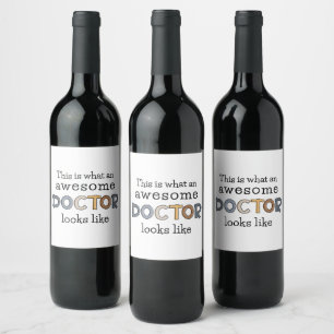 Funny Doctor Gifts Awesome Doctor Wine Label