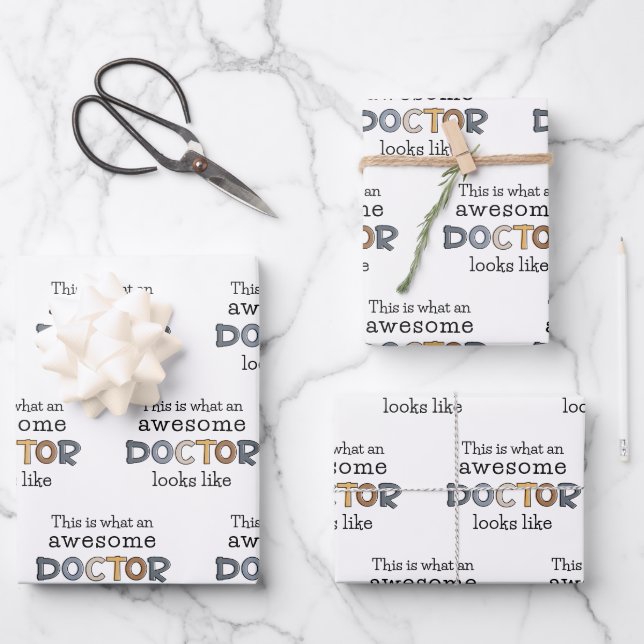 Funny Doctor Gifts | Awesome Doctor Wrapping Paper Sheet (Front)