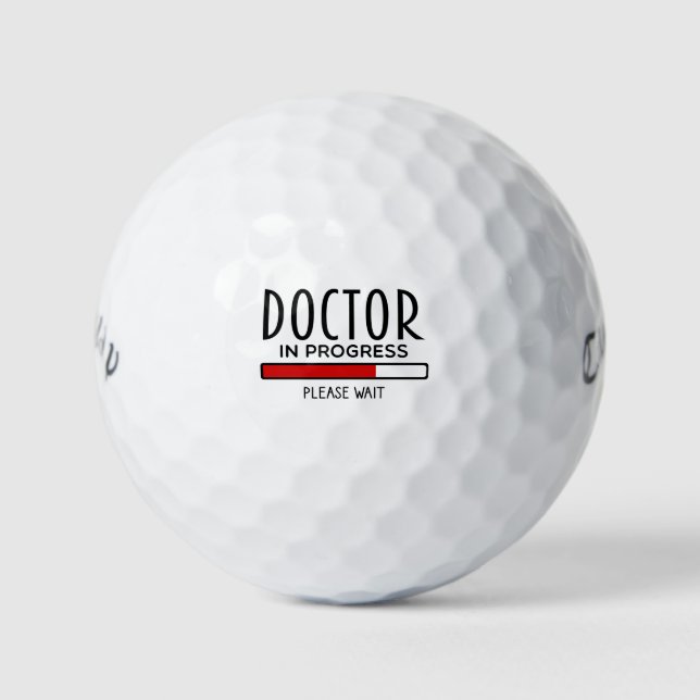 Funny Doctor In Progress Med School Student   Golf Balls (Front)
