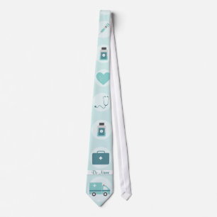 Funny Doctor Medical Physician Monogram Tie