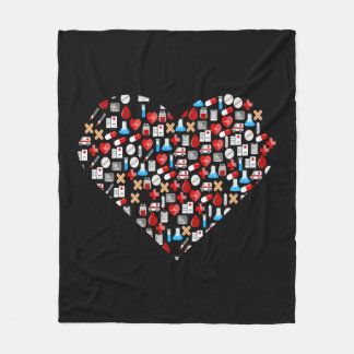 Funny Doctor Nurse print Gift Medical accessorIes Fleece Blanket