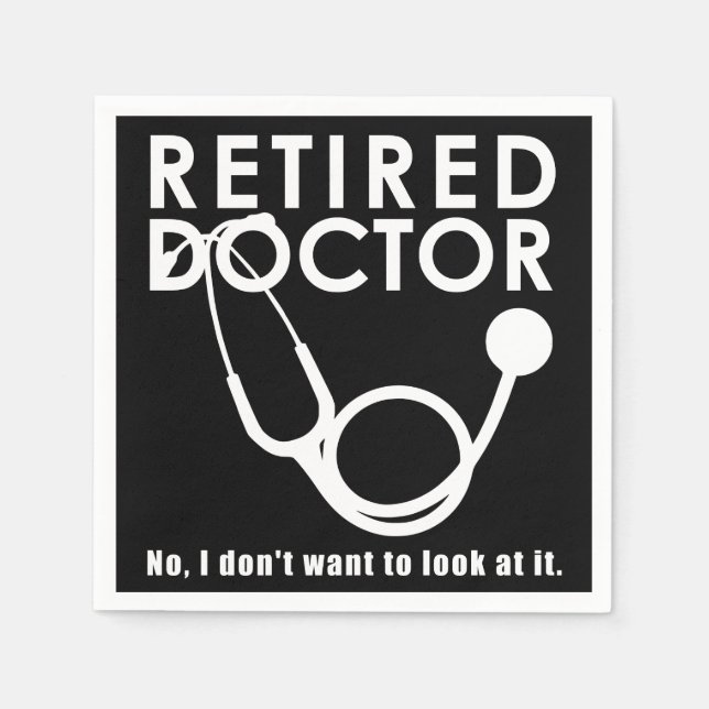 Funny Doctor Retirement Medical Theme Napkin (Front)