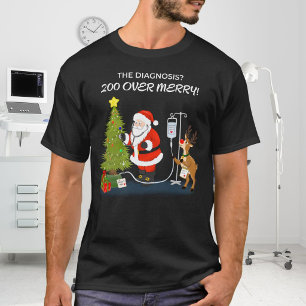 Funny Doctor Santa Christmas Tree Checkup T-Shirt