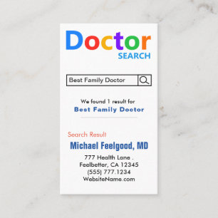Funny Doctor Search Advertising  Business Card