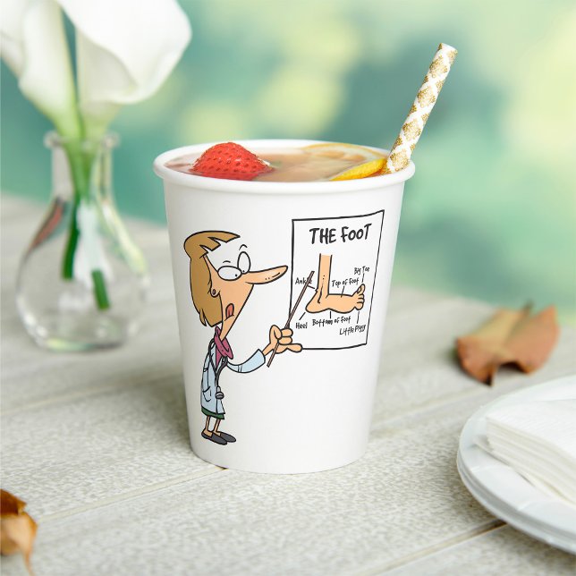 Funny Doctor Teaching Foot Anatomy Paper Cups (Creator Uploaded)