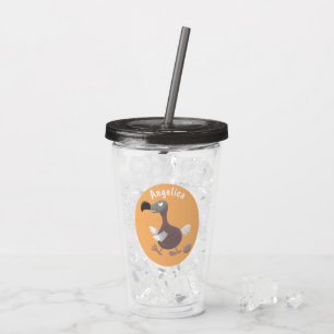 Funny dodo bird cartoon illustration acrylic tumbler
