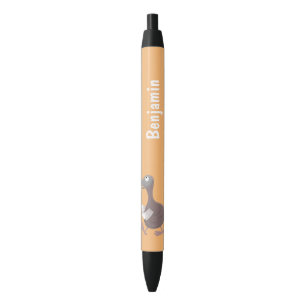 Funny dodo bird cartoon illustration black ink pen
