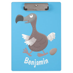 Funny dodo bird cartoon illustration clipboard