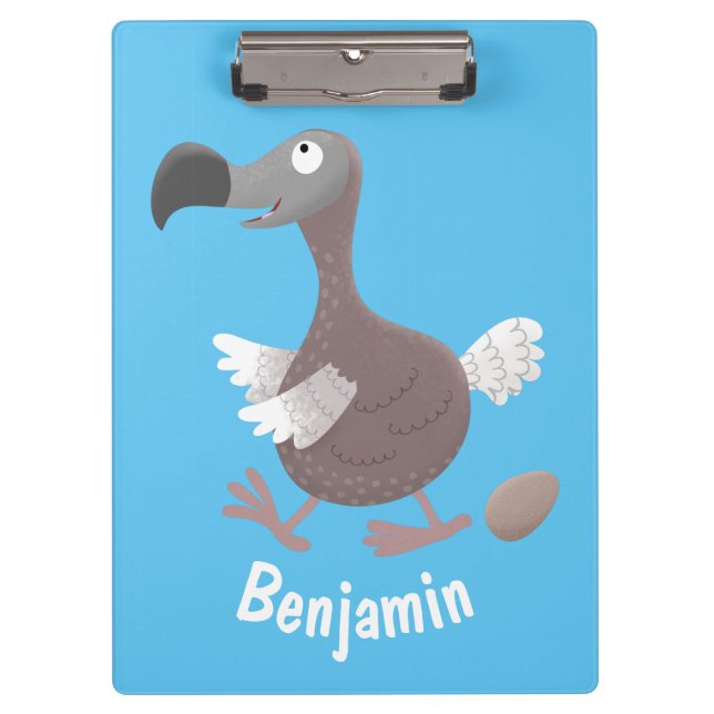 Funny dodo bird cartoon illustration clipboard (Front)