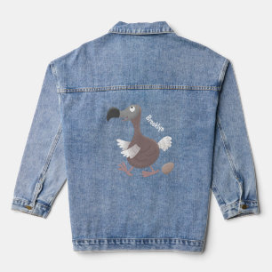 Funny dodo bird cartoon illustration denim jacket