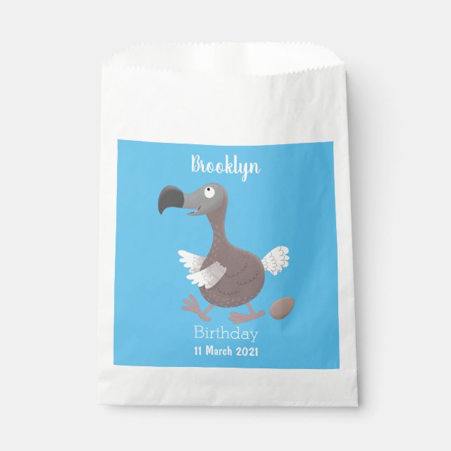 Funny dodo bird cartoon illustration favour bags (Front)