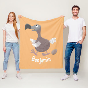 Funny dodo bird cartoon illustration fleece blanket