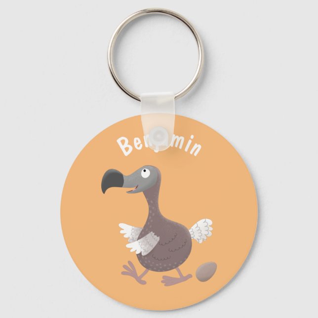 Funny dodo bird cartoon illustration key ring (Front)
