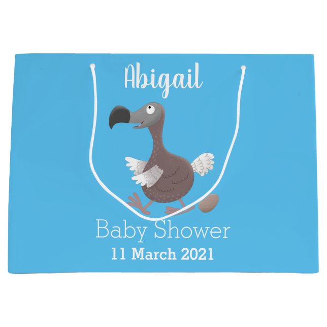 Funny dodo bird cartoon illustration large gift bag (Front)