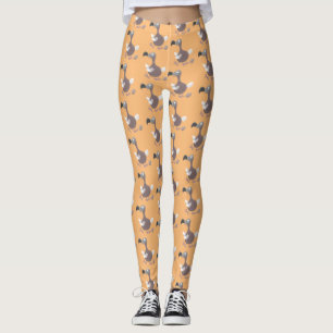 Funny dodo bird cartoon illustration leggings