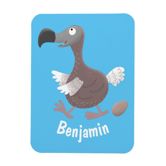 Funny dodo bird cartoon illustration magnet (Vertical)