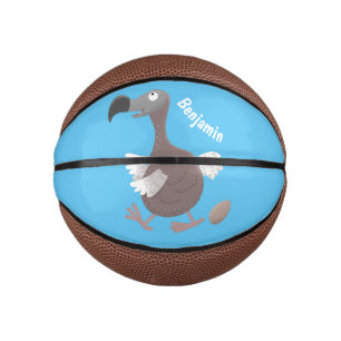 Funny dodo bird cartoon illustration mini basketball