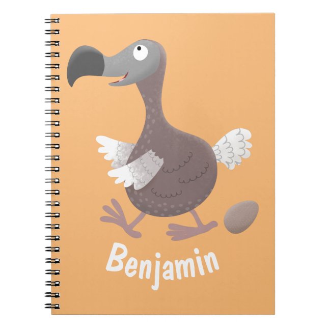 Funny dodo bird cartoon illustration notebook (Front)