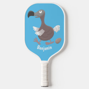 Funny dodo bird cartoon illustration pickleball paddle