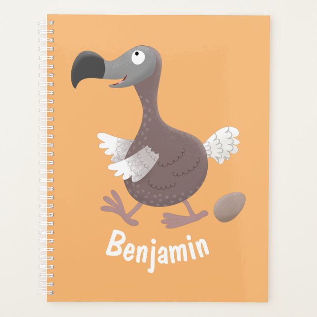 Funny dodo bird cartoon illustration planner (Front)