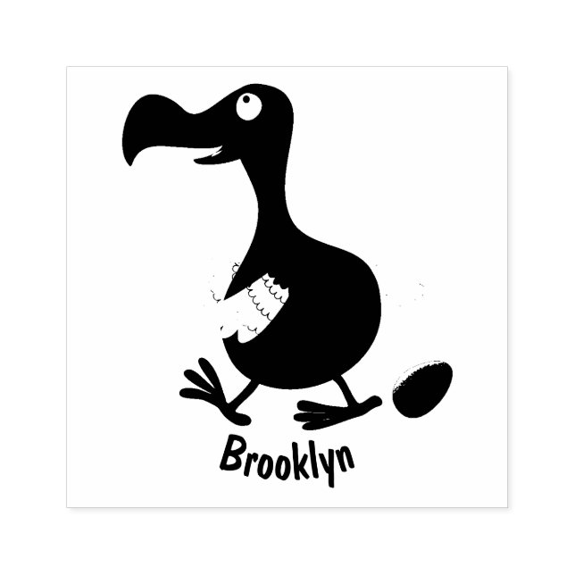 Funny dodo bird cartoon illustration rubber stamp (Imprint)