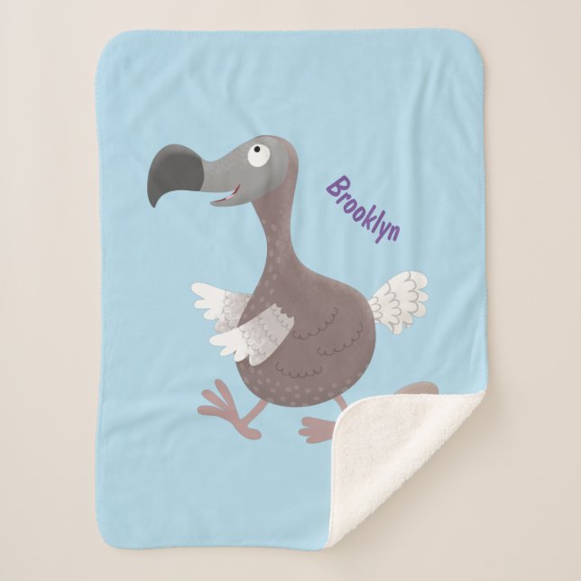 Funny dodo bird cartoon illustration  sherpa blanket (Front)