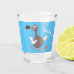Funny dodo bird cartoon illustration shot glass