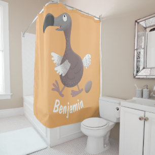 Funny dodo bird cartoon illustration shower curtain