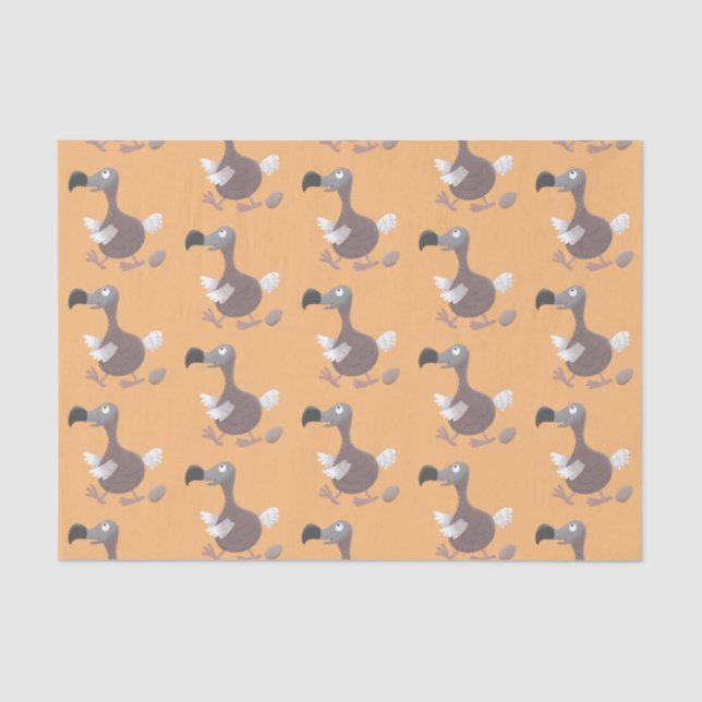Funny dodo bird cartoon illustration tissue paper (Front)