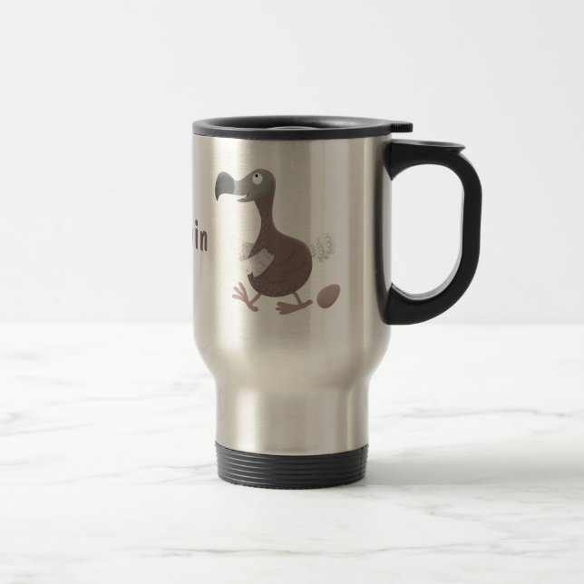 Funny dodo bird cartoon illustration travel mug (Right)