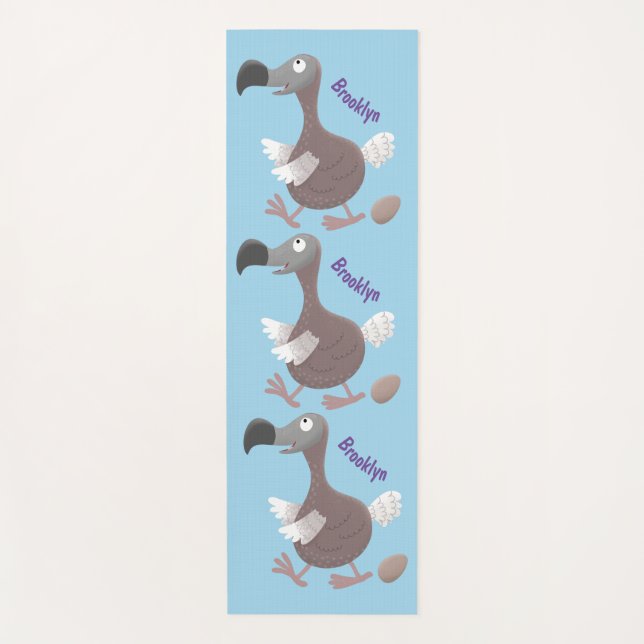 Funny dodo bird cartoon illustration yoga mat (Front)
