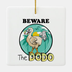 Funny dodo tropical island ceramic ornament