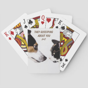 Funny Dog and Cat Conversation Playing Cards
