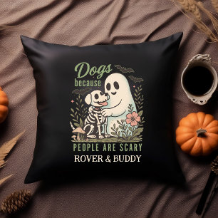 Funny Dog and Ghost Halloween  Cushion