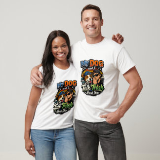 Funny Dog and Owner Retro Graphic T-Shirt Design