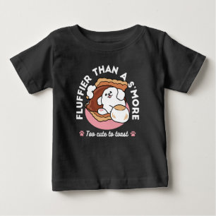 Funny Dog and S’more Design – Kawaii Pet Lover Pun Baby T-Shirt