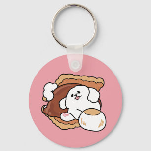 Funny Dog and S’more Design – Kawaii Pet Lover Pun Key Ring