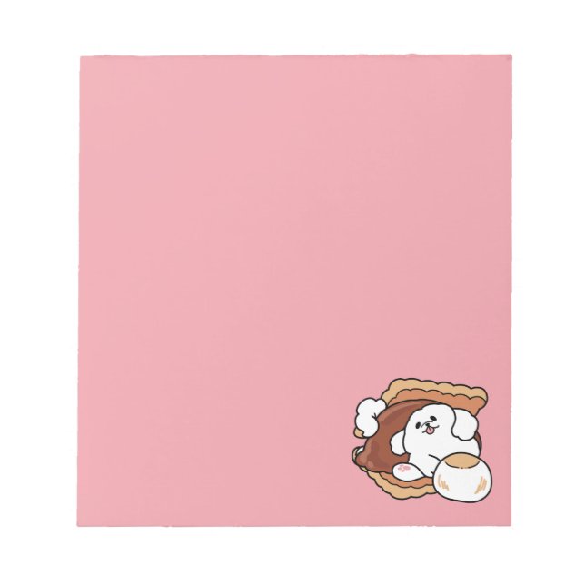 Funny Dog and S’more Design – Kawaii Pet Lover Pun Notepad (Front)