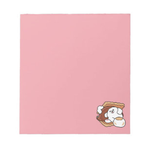Funny Dog and S’more Design – Kawaii Pet Lover Pun Notepad