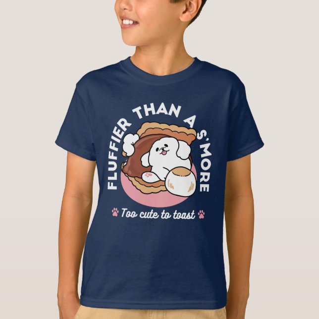 Funny Dog and S’more Design – Kawaii Pet Lover Pun T-Shirt (Front)