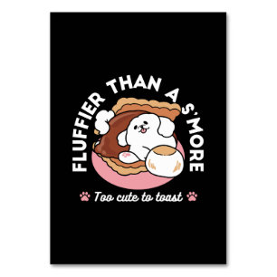 Funny Dog and S’more Design – Kawaii Pet Lover Pun Table Number