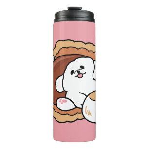 Funny Dog and S’more Design – Kawaii Pet Lover Pun Thermal Tumbler
